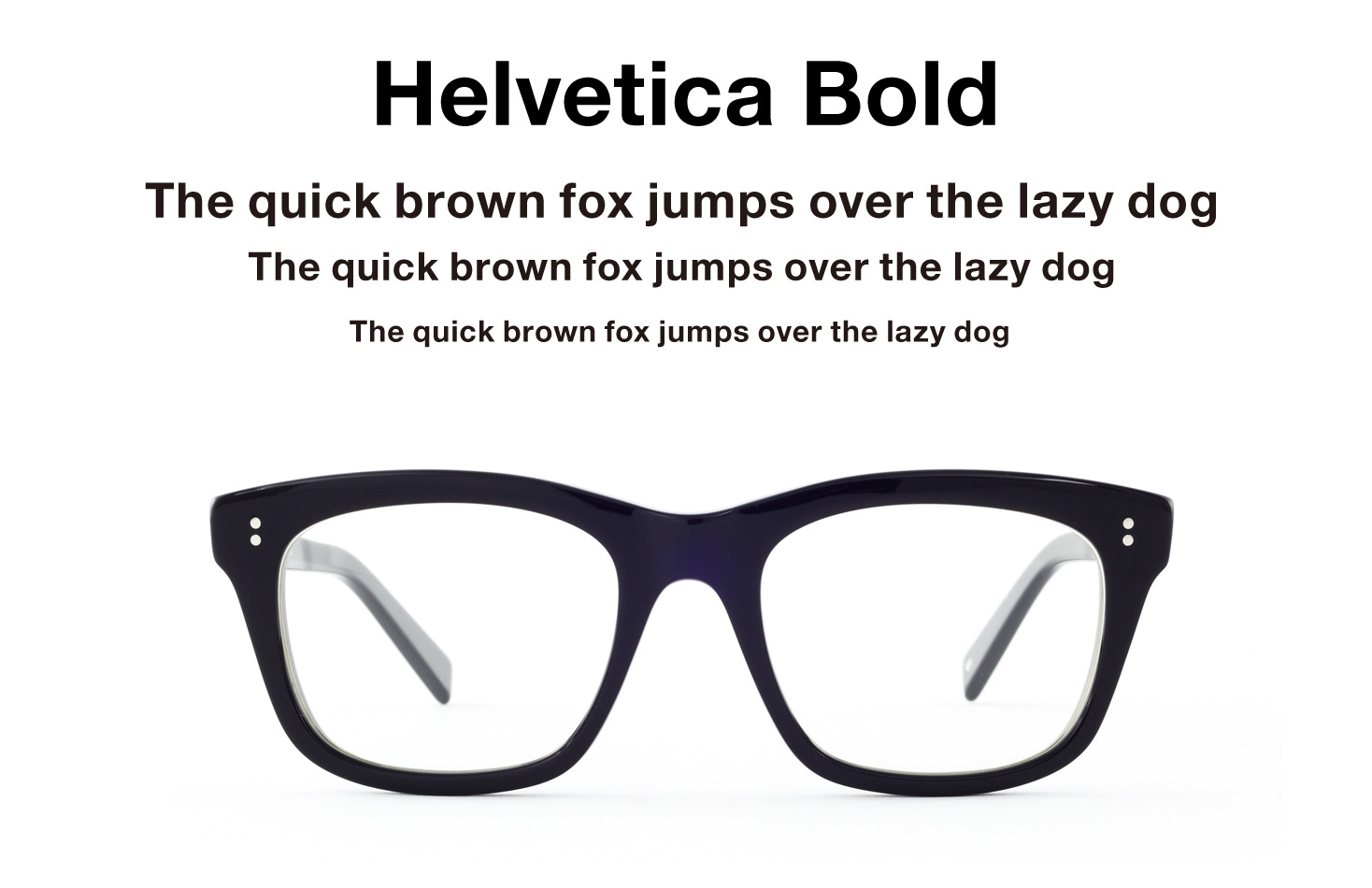 Type a Japanese eyewear brand - helvetica and garamond shaped spectacle frames