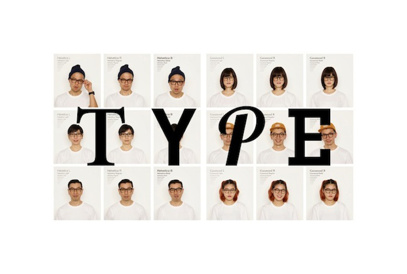 Type a Japanese eyewear brand - helvetica and garamond shaped spectacle frames